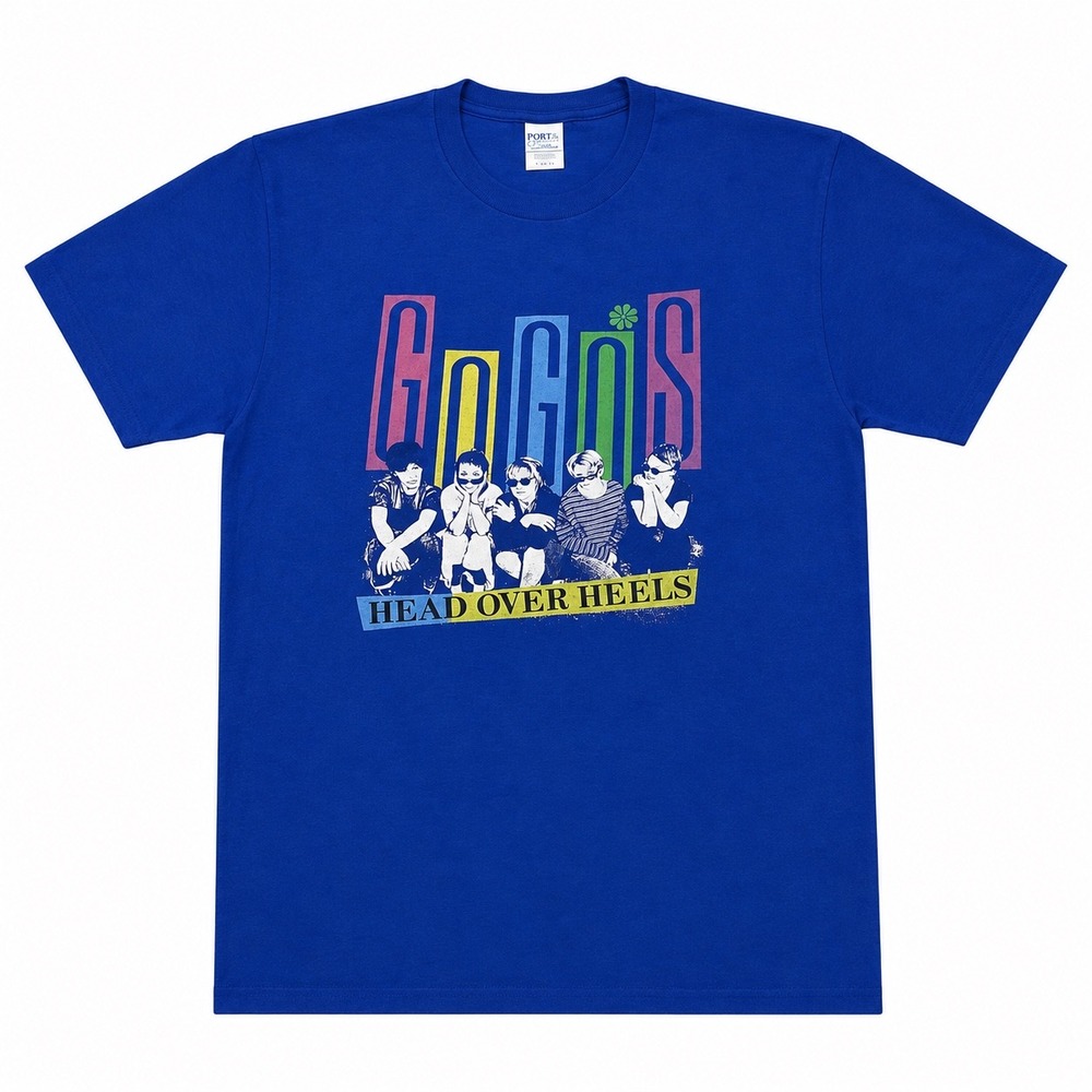 The Go-Go's Head Over Heels Band Graphic T-Shirt Royal Blue Mens Lrge